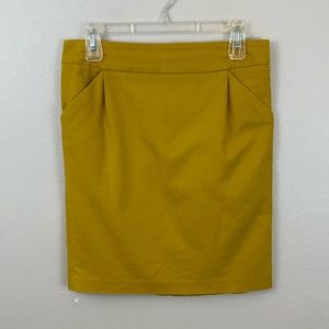 Kenar Mustard Yellow Pencil Skirt